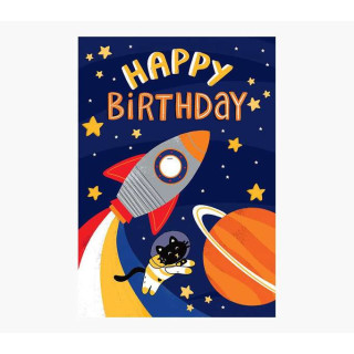 Pictura Tarjeta Zig-Zag - 15x22cm - Tematica del Espacio - Tarjeta Triptica sin Envoltorio - Incluye Sobre Blanco - Papel con C