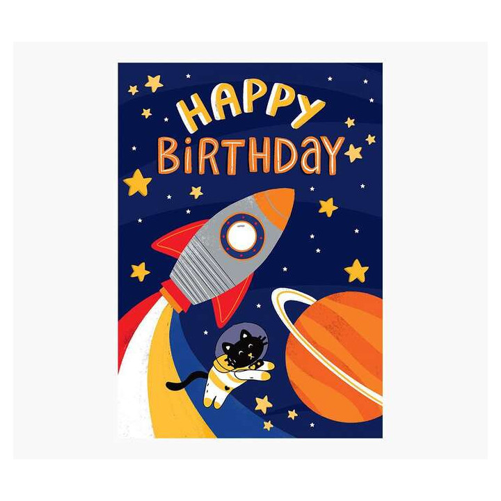 Pictura Tarjeta Zig-Zag - 15x22cm - Tematica del Espacio - Tarjeta Triptica sin Envoltorio - Incluye Sobre Blanco - Papel con C