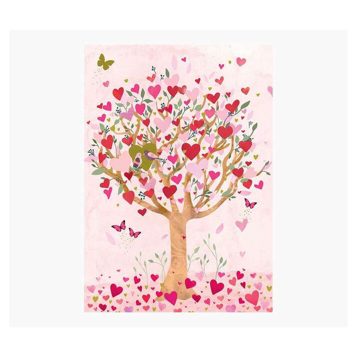 Pictura Tarjeta Zig-Zag - 15x22cm - Tematica Corazones - Tarjeta Triptica sin Envoltorio - Incluido Sobre Blanco - Papel con Ce