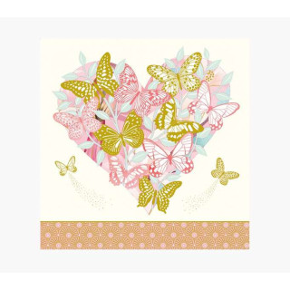 Pictura Tarjeta Arabesque - 16x16cm - Tematica Mariposas - Triptica sin Envoltorio - Incluye Sobre Blanco - Papel con Certifica