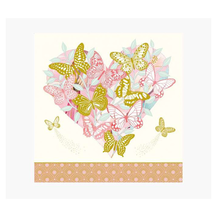 Pictura Tarjeta Arabesque - 16x16cm - Tematica Mariposas - Triptica sin Envoltorio - Incluye Sobre Blanco - Papel con Certifica