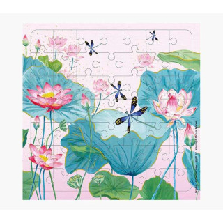 Pictura Tarjeta Puzzle - 15.5x15.5cm - Tematica de Libelulas - 49 Piezas - Incluye Tarjeta Plegada y Sobre Blanco - Certificaci
