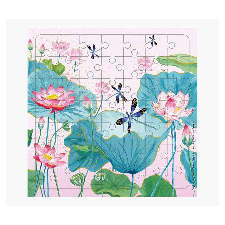 Pictura Tarjeta Puzzle - 15.5x15.5cm - Tematica de Libelulas - 49 Piezas - Incluye Tarjeta Plegada y Sobre Blanco - Certificaci