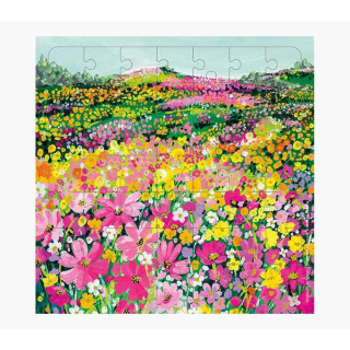 Pictura Tarjeta Puzzle - 15.5x15.5cm - Tematica de Flores - 49 Piezas - Incluye Tarjeta Plegada y Sobre Blanco - Certificacion