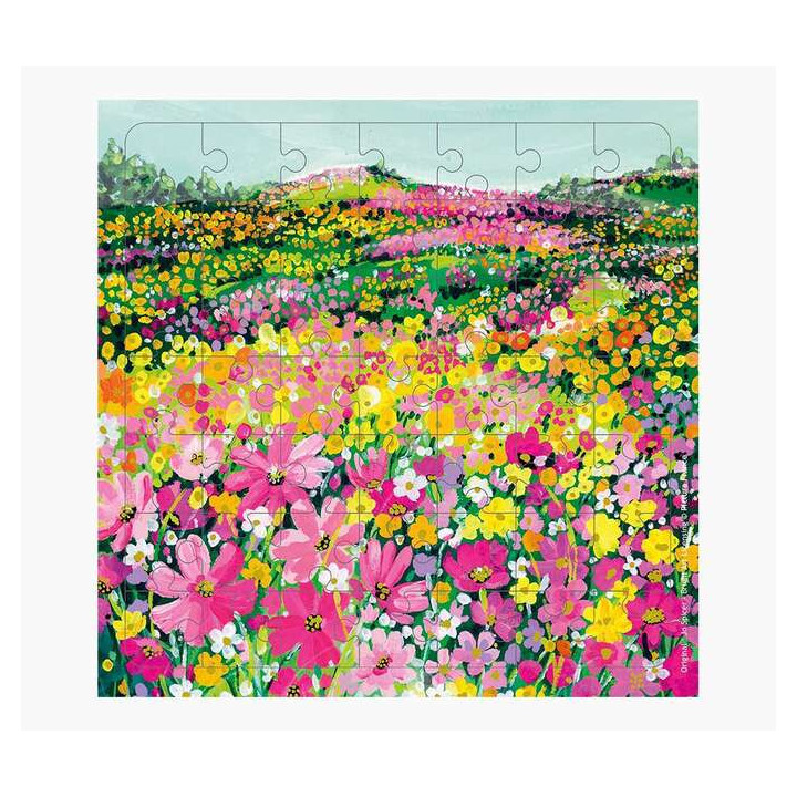 Pictura Tarjeta Puzzle - 15.5x15.5cm - Tematica de Flores - 49 Piezas - Incluye Tarjeta Plegada y Sobre Blanco - Certificacion