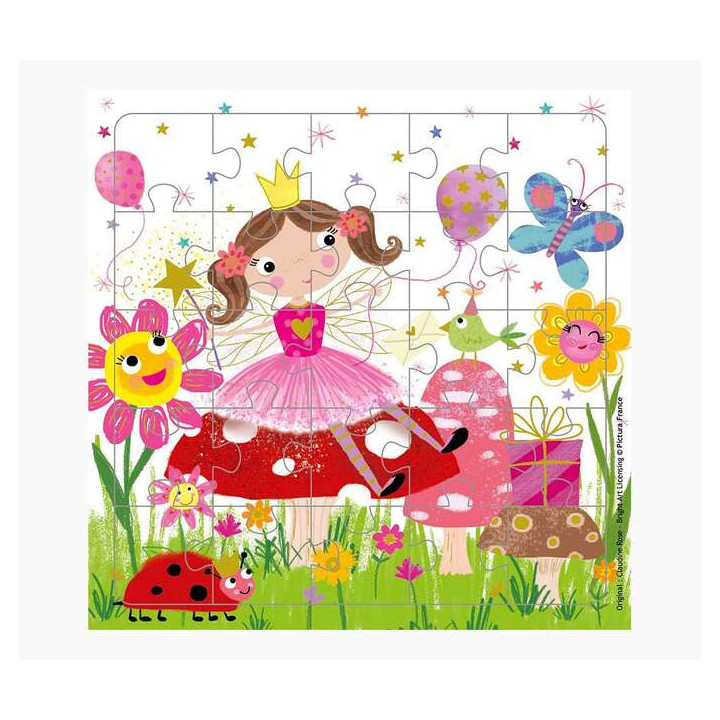 Pictura Tarjeta Puzzle - 15.5x15.5cm - Tematica Hadas - 25 Piezas - Incluye Tarjeta Plegada y Sobre Blanco - Certificacion FSC