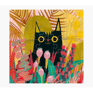 Pictura Tarjeta Puzzle Gatos - 15.5x15.5cm - 25 Piezas - Tematica Felina - Incluye Tarjeta Plegada y Sobre Blanco - Certificaci