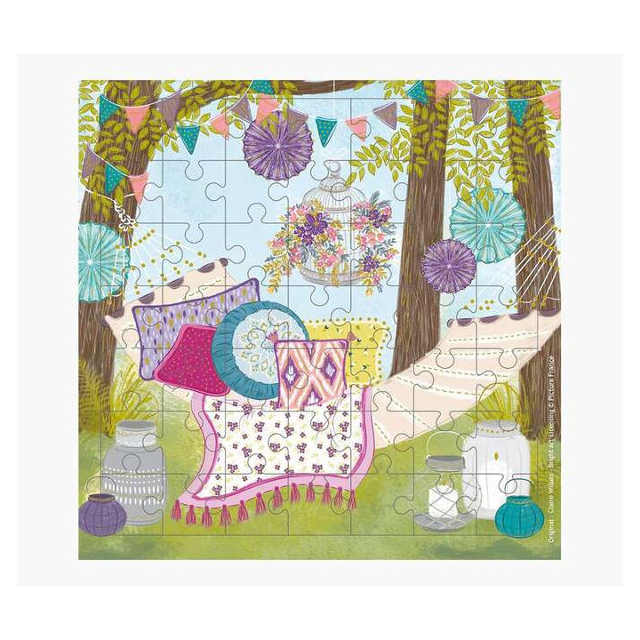 Pictura Tarjeta Puzzle - 15.5x15.5cm - Tematica Hamaca - 49 Piezas - Incluye Sobre Blanco - Certificacion FSC