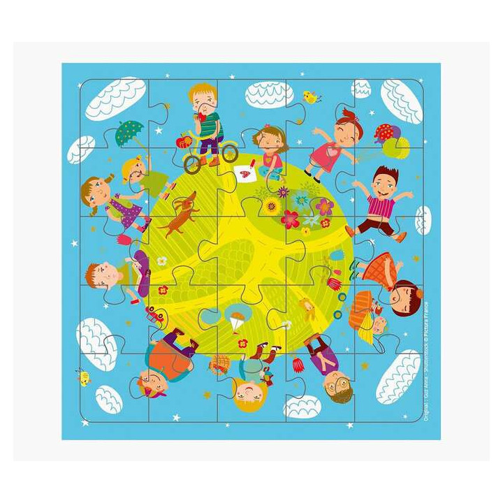Pictura Tarjeta Puzzle - 15.5x15.5cm - Tematica Infantil - 25 Piezas - Incluye Sobre Blanco - Certificacion FSC