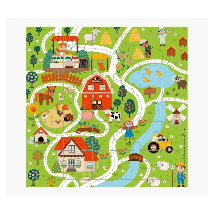 Pictura Tarjeta Puzzle - 15.5x15.5cm - Tematica Caminos de Pueblo - 25 Piezas - Incluye Tarjeta Plegada y Sobre Blanco - Certif