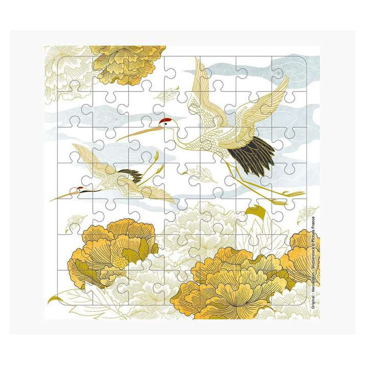 Pictura Tarjeta Puzzle - 15.5x15.5cm - Tematica Grullas - 49 Piezas - Incluye Tarjeta Plegada y Sobre Blanco - Certificacion FS