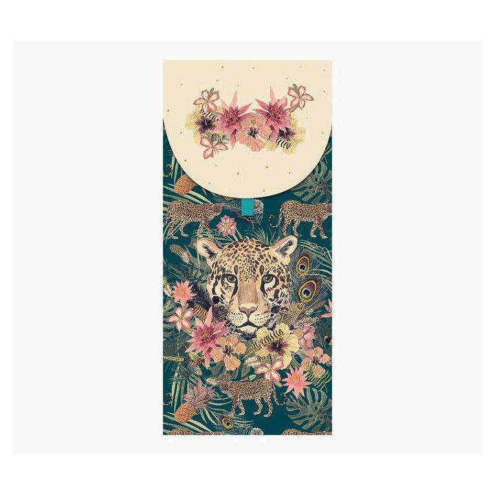 Pictura Tarjeta Money Cards - Tarjeta de Regalo Tipo Sobre - 9.6x21.3cm - Tematica Leopardo - Embolsada Individualmente - Inclu