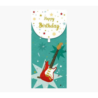 Pictura Tarjeta Money Cards - Tarjeta de Regalo Vertical - Tematica Guitarra - 9.6x21.3cm - Embolsada Individualmente en Celofa