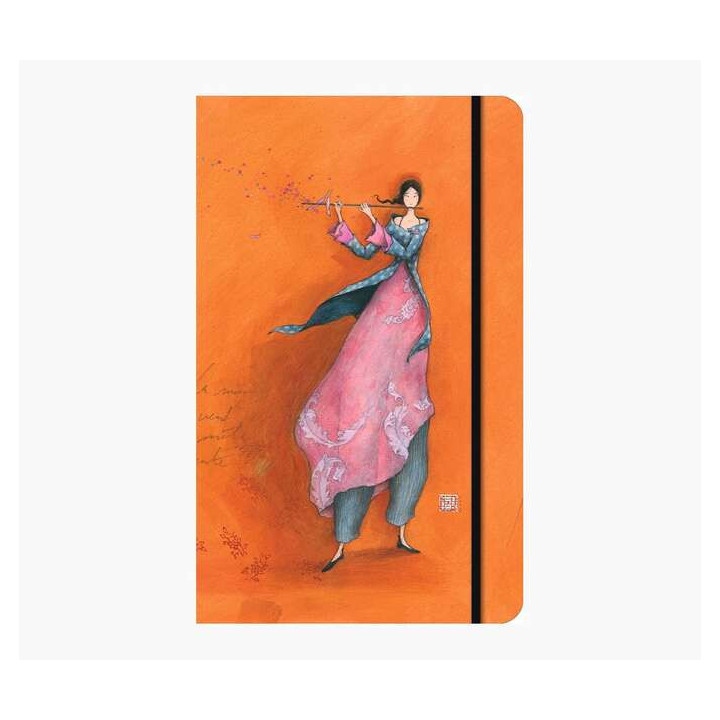 Pictura Gaëlle Boissonnard Cuaderno de Tapa Dura - 13x21cm - Cierre con Cinta Elastica - Cinta de Raso para Marcar La Pagina -