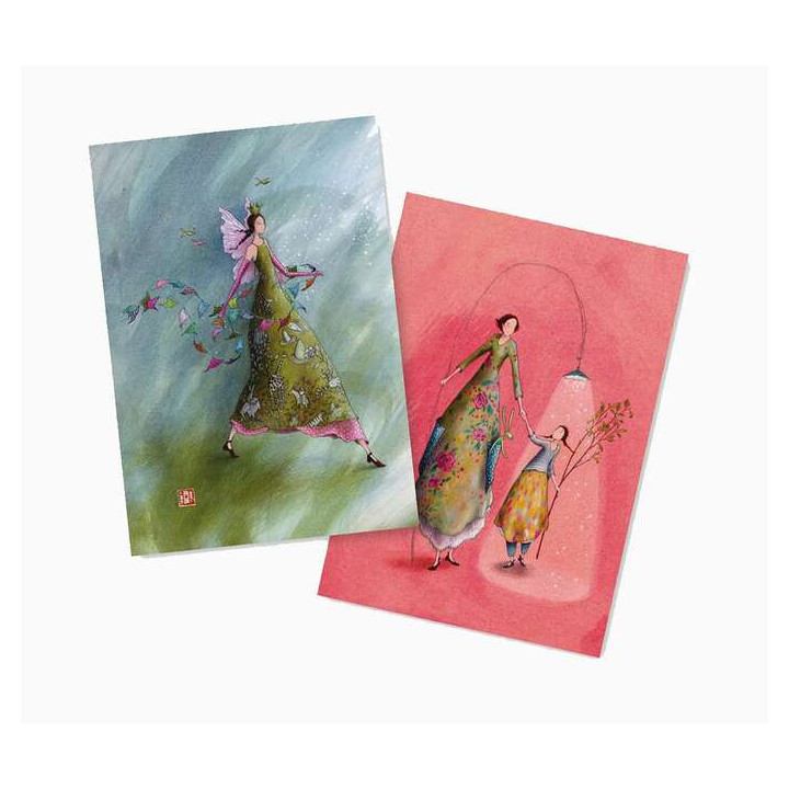 Pictura Aquarupella Gaëlle Boissonnard Pack de 2 Cuadernos A6 48 Paginas - Uno con Cuadricula y el otro Liso - Tamaño 10.5x15