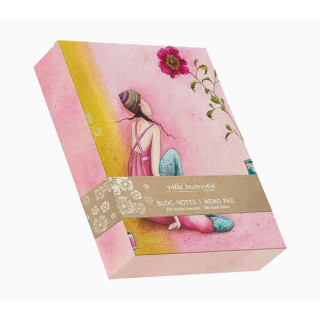 Pictura Aquarupella Gaëlle Boissonnard Bloc de 200 Notas Memo Blancas 10.5x15cm - Tapa con Acabado en Barniz - Laminado Mate d