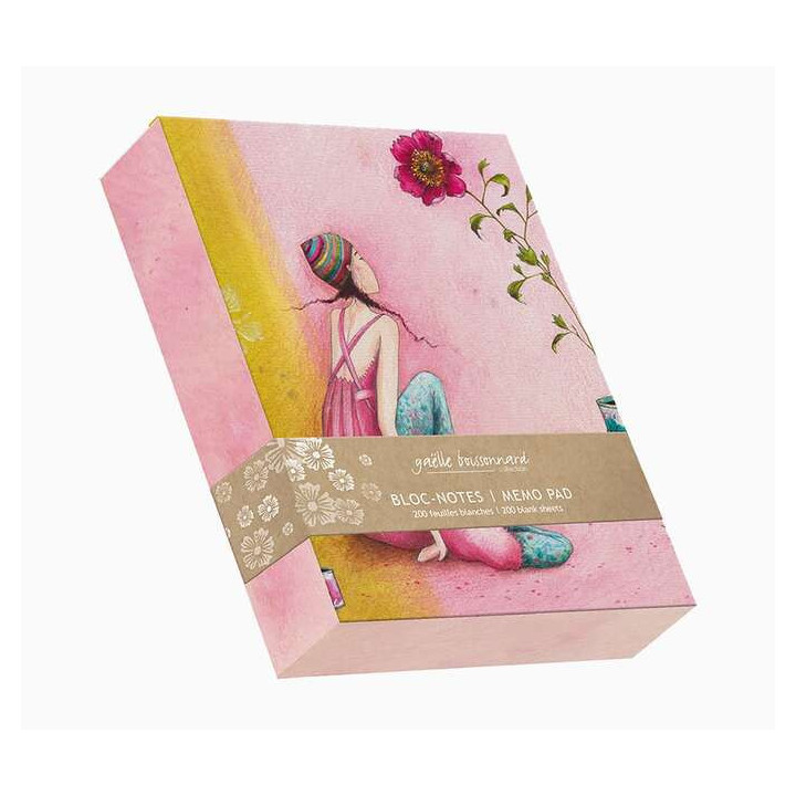 Pictura Aquarupella Gaëlle Boissonnard Bloc de 200 Notas Memo Blancas 10.5x15cm - Tapa con Acabado en Barniz - Laminado Mate d