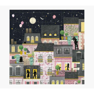 Pictura Tarjeta Puzzle - 15.5x15.5cm - Tematica Ciudad de Noche - 49 Piezas - Incluye Tarjeta Plegada y Sobre Blanco - Certific