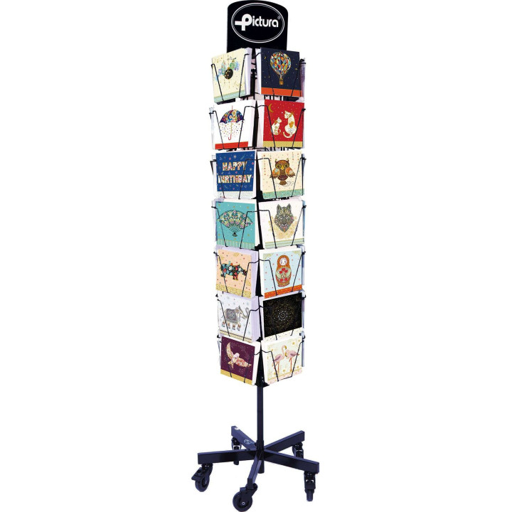 Pictura Expositor Arabesque - 16x16cm - 35 Compartimentos - Capacidad para 210 Tarjetas - Impresas en Papel con Certificacion F