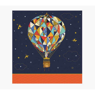 Pictura Tarjeta Arabesque - 16x16cm - Tematica Globo Aerostatico - Triptica sin Envoltorio - Incluye Sobre Blanco - Papel con C