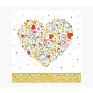 Pictura Tarjeta Arabesque - 16x16cm - Tematica Corazon - Tarjeta Triptica sin Envoltorio - Incluido Sobre Blanco - Papel con Ce