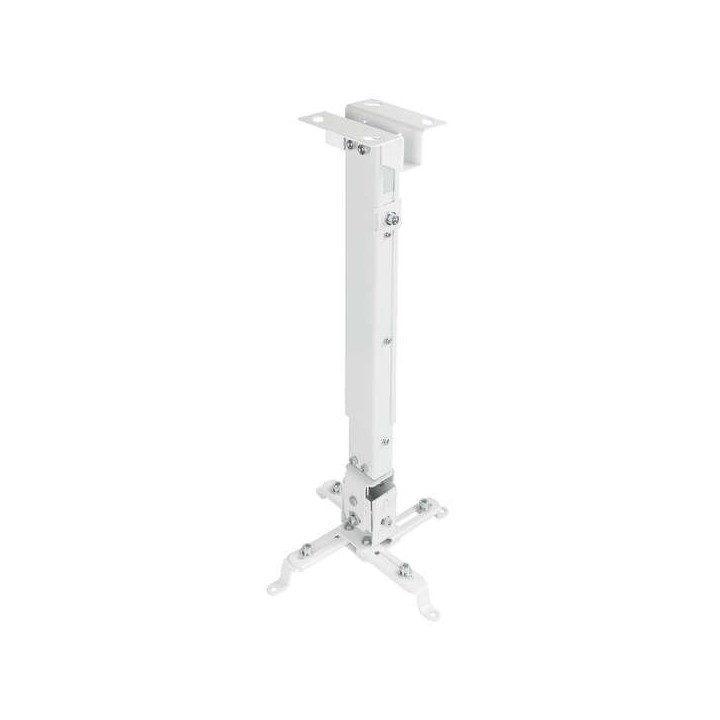 Tooq Soporte Universal de Techo para Proyector - Inclinable y Giratorio - Peso Max 20Kg - Color Blanco