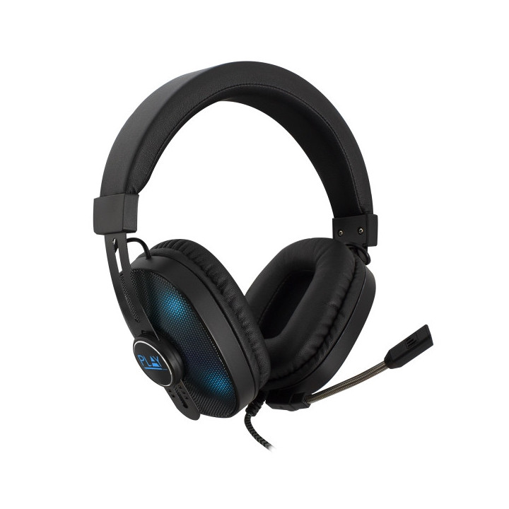 Ewent Auriculares Gaming - Microfono Integrado - Iluminacion RGB - Control de Volumen y Microfono - Diadema Ajustable - Cable d