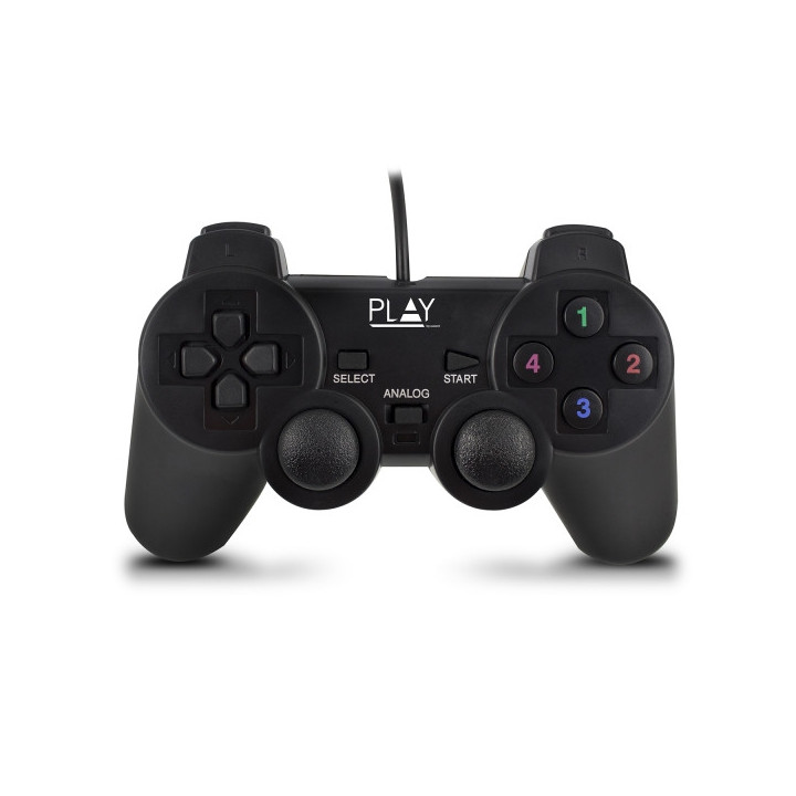 Ewent Mando/Gamepad USB - 13 Botones - 2 Palancas Analogicas - D-Pad de 8 Vias - Cable de 1.5m - Color Negro