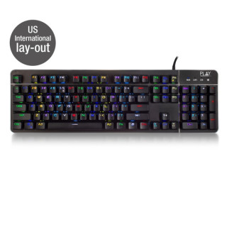 Ewent Teclado Gaming Mecanico - Iluminacion RGB - Disposicion Inglesa QWERTY US - Cubierta de Aluminio - Cable de 1.5m - Anti-G