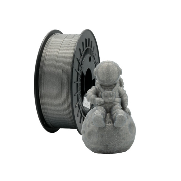 Filamento 3D PLA GLITTER - Diametro 1.75mm - Bobina 1kg - Color Plata