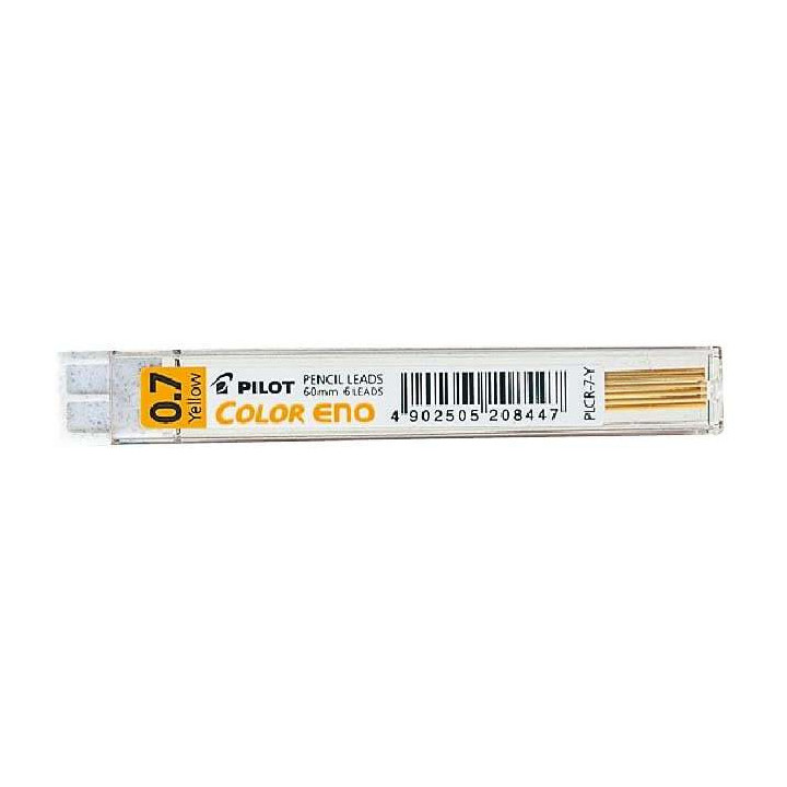 Pilot Pack de 6 Minas para Portaminas Color Eno H-197 0.7mm - Minas Color Amarillo