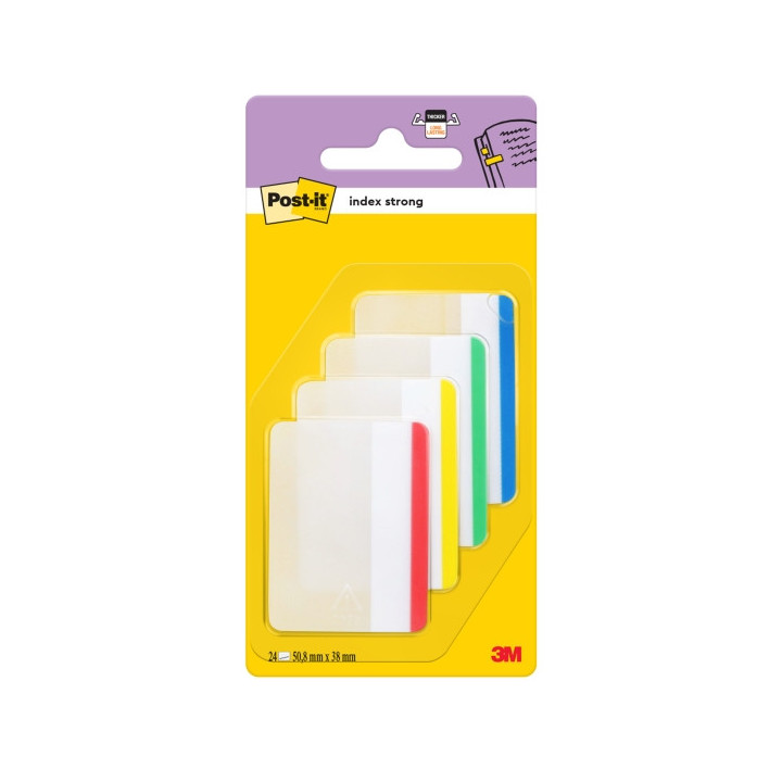 Post-It Index Dispensador con 24 Marcadores Reposicionables - Forma Rectangular - Colores Surtidos