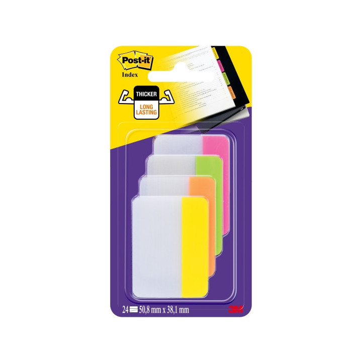 Post-It Index Dispensador con 66 Marcadores Reposicionables - Forma Rectangular - Colores Surtidos