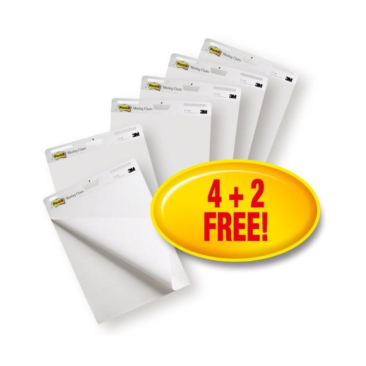 Post-It Super Sticky Bloc de 180 Blocs de Reuniones - Forma Rectangular - 635x762mm - Color Blanco