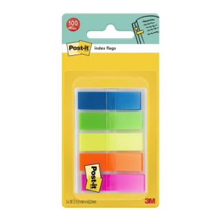 Post-It Index Dispensador con 100 Marcadores de Indice Reposicionables - Forma Rectangular - Colores Surtidos