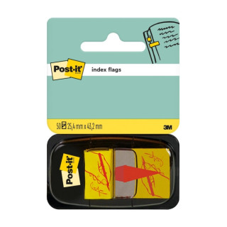 Post-It Index Dispensador con 50 Marcadores de Indice Reposicionables - Forma Rectangular - Color Amarillo Claro