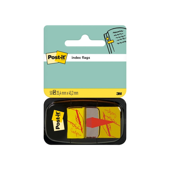 Post-It Index Dispensador con 50 Marcadores de Indice Reposicionables - Forma Rectangular - Color Amarillo Claro