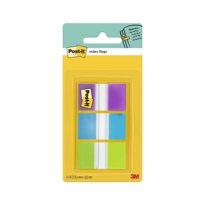Post-It Index Dispensador con 60 Marcadores de Indice Reposicionables - Forma Rectangular - Colores Surtidos