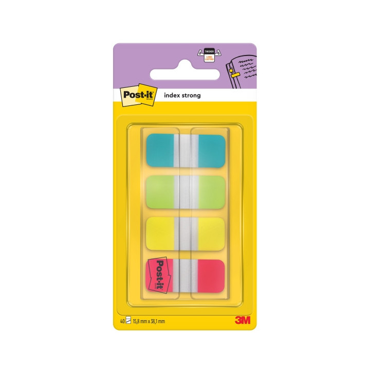 Post-It Index Dispensador con 40 Marcadores Reposicionables - Forma Rectangular - Colores Surtidos