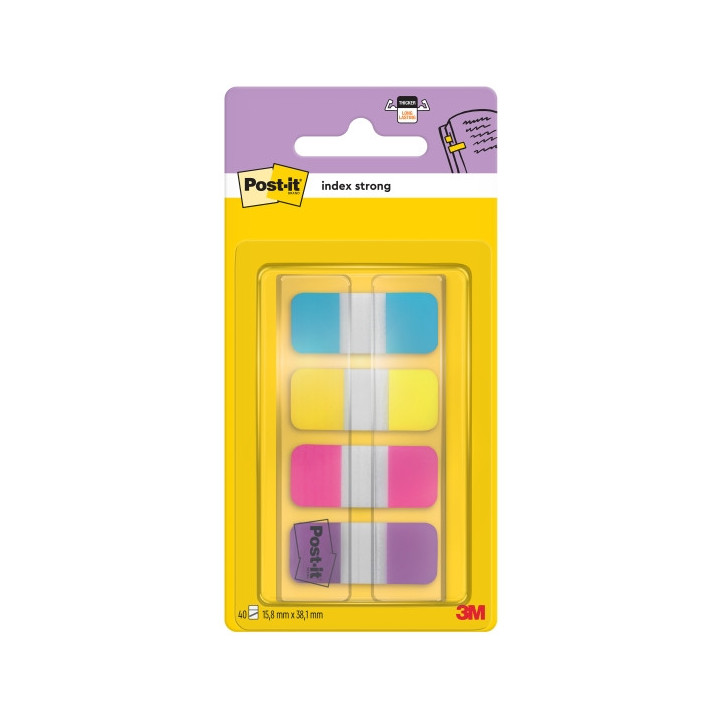 Post-It Index Dispensador con 40 Marcadores Reposicionables - Forma Rectangular - Colores Surtidos