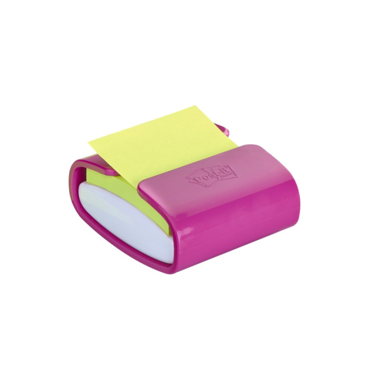 Post-It Super Sticky Dispensador Pro con 1 Bloc de 70 Z-Notas con Dispensador Adhesivas Reposicionables - Zig-Zag - Colores Var