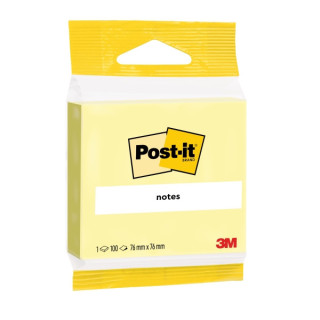 Post-It Bloc de 100 Notas Adhesivas Reposicionables - Forma Cuadrada - 76x76mm - Color Amarillo Claro