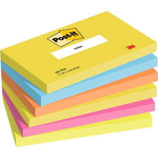 Post-It Pack de 6 Blocs de 100 Notas Adhesivas Reposicionables - Forma Rectangular - 76x127mm - Colores Surtidos