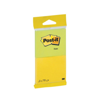Post-It Pack de 2 Blocs de 75 Notas Adhesivas Reposicionables - Forma Rectangular - 635x762mm - Colores Surtidos