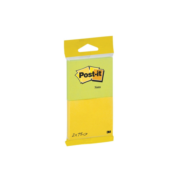 Post-It Pack de 2 Blocs de 75 Notas Adhesivas Reposicionables - Forma Rectangular - 635x762mm - Colores Surtidos