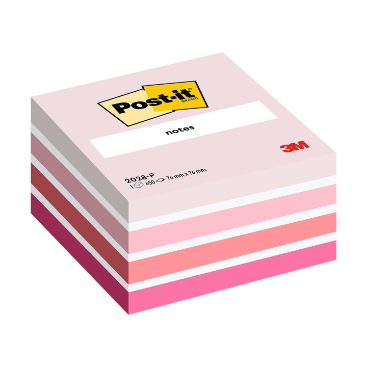 Post-It Cubo de 450 Notas Adhesivas Reposicionables - Forma Cuadrada - 76x76mm - Colores Surtidos