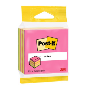 Post-It Cubo de 325 Notas Adhesivas Reposicionables - Forma Cuadrada - 76x76mm - Colores Surtidos