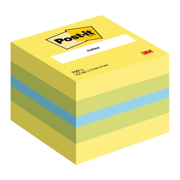 Post-It Cubo de 400 Notas Adhesivas Reposicionables - Forma Cuadrada - 51x51mm - Colores Surtidos