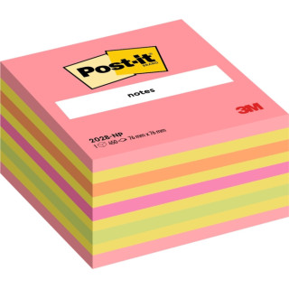 Post-It Cubo de 450 Notas Adhesivas Reposicionables - Forma Cuadrada - 76x76mm - Colores Surtidos