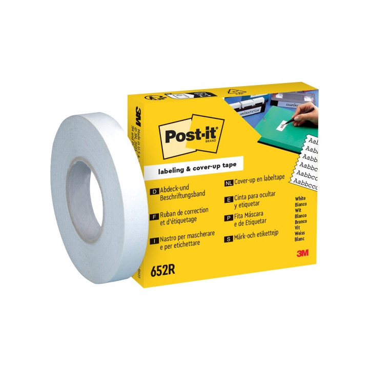 Post-It Recambio de Rollo de Cinta Adhesiva para Escribir - 18m x 8mm - Color Blanco